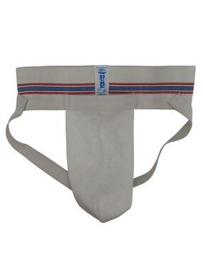 VTG The Duke Mens Small Red White Blue Stripe Band Jockstrap Athletic Supporter